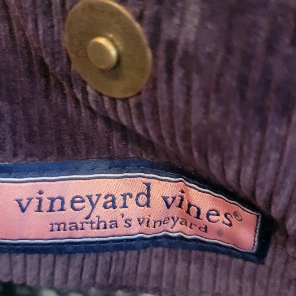 VINEYARD VINES PURSE - NAVY CORDUROY & LEATHER - Picture 7 of 8